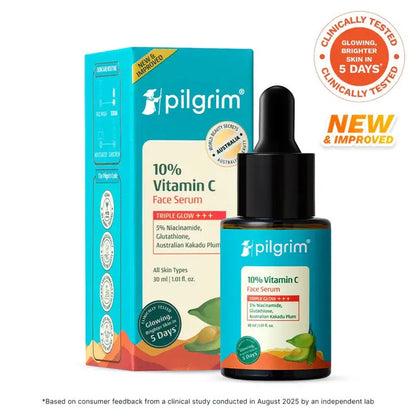 Pilgrim 10% Vitamin C Face Serum — Triple Glow Formula | Brightening + Anti-Dark Spot + Radiance Boost
