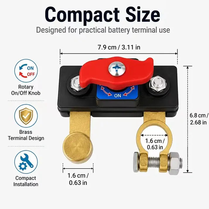 PowerCut Pro — 12V-24V Heavy-Duty Battery Disconnector Switch (Car, Truck, Tractor, RV)